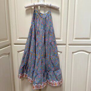 Bonton Girls Blue Calypso Floral Print Sun Dress Sz 10